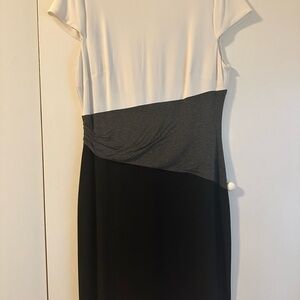 Ralph Lauren Black and White Asymmetrical Sheath Dress